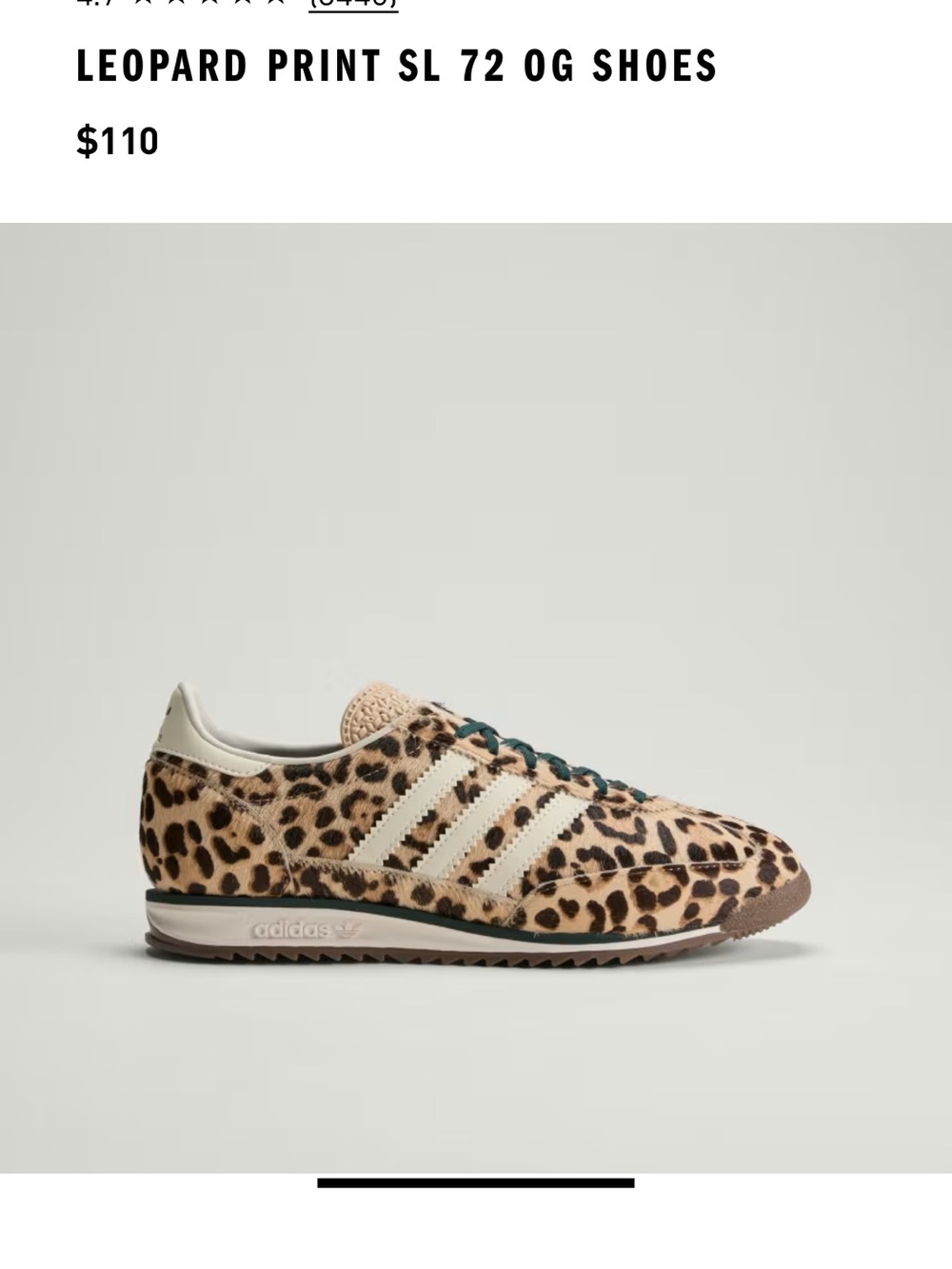 ADIDAS LEOPARD PRINT SL 72 OG SHOES - Picture 3 of 7